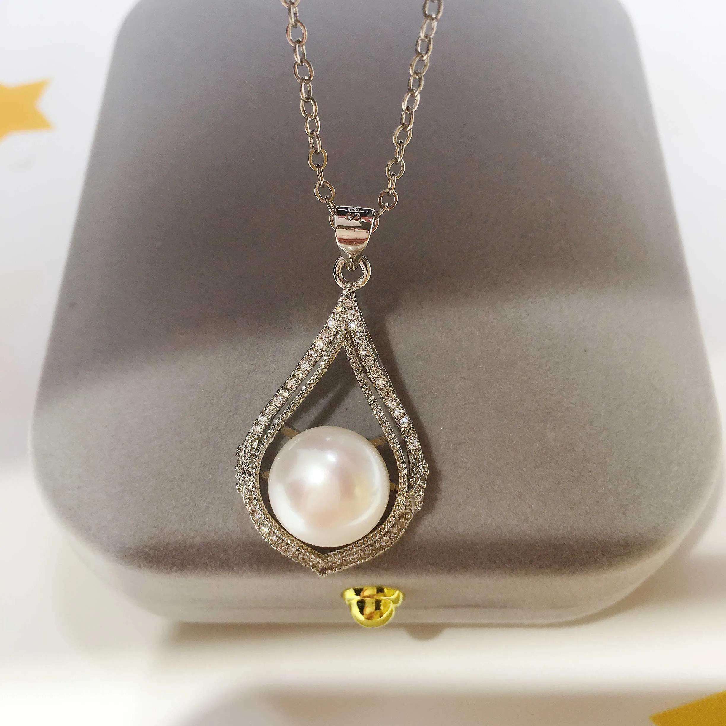 100% Real Natural Pearl Necklace 11-12mm Big Pearl Pendant