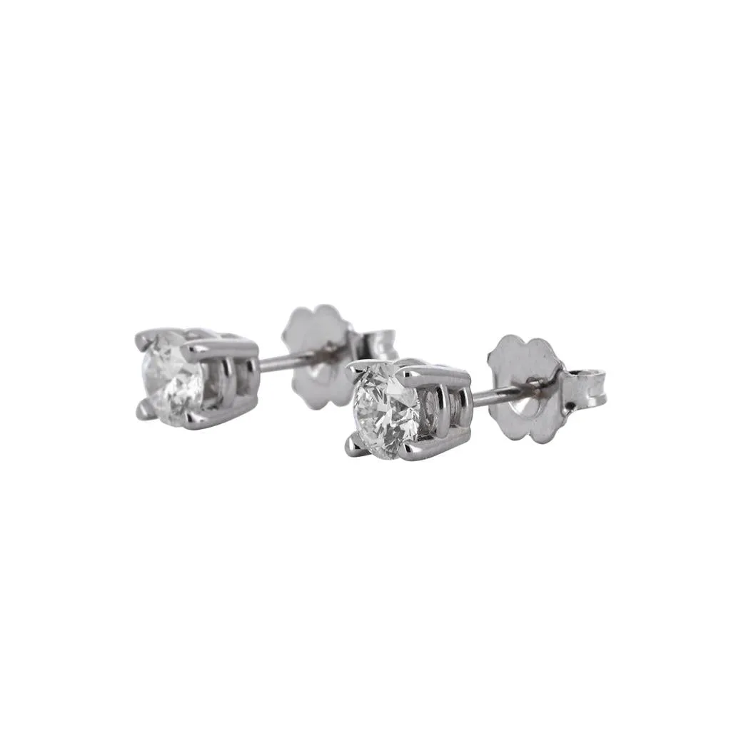 1.00ctw Round Diamond Stud Earrings - 4 Prong