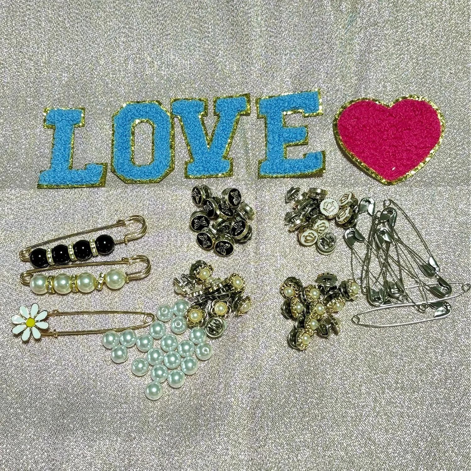 100pcs Junk Sock Pins Silver Safety Pin Charms for Socks Bling Jewelry Charms Kit for Sock Accessories(Model-1)