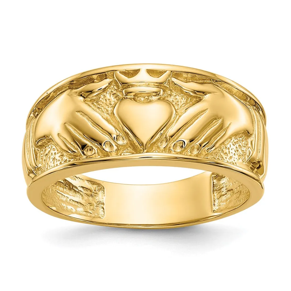 10k Polished Men's Claddagh Band-10D1874