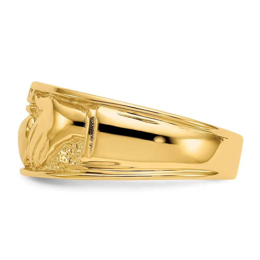 10k Polished Men's Claddagh Band-10D1874