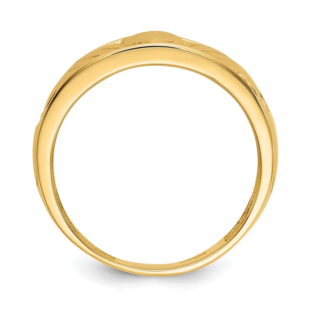 10k Polished Men's Claddagh Band-10D1874