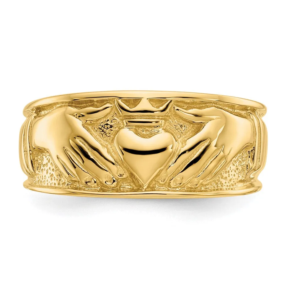 10k Polished Men's Claddagh Band-10D1874