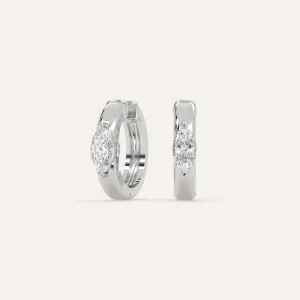 1/2 carat Marquise Diamond Hoop Earrings