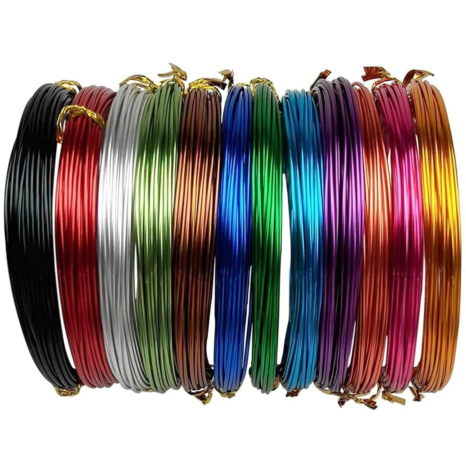12 Rolls Colored Aluminum Craft Wire 196.8 Feet 18 Gauge 1Mm Flexible Anodized Craft Wire Metal Artistic Floral Jewelry Beading Wire for DIY Jewelry Craft Making