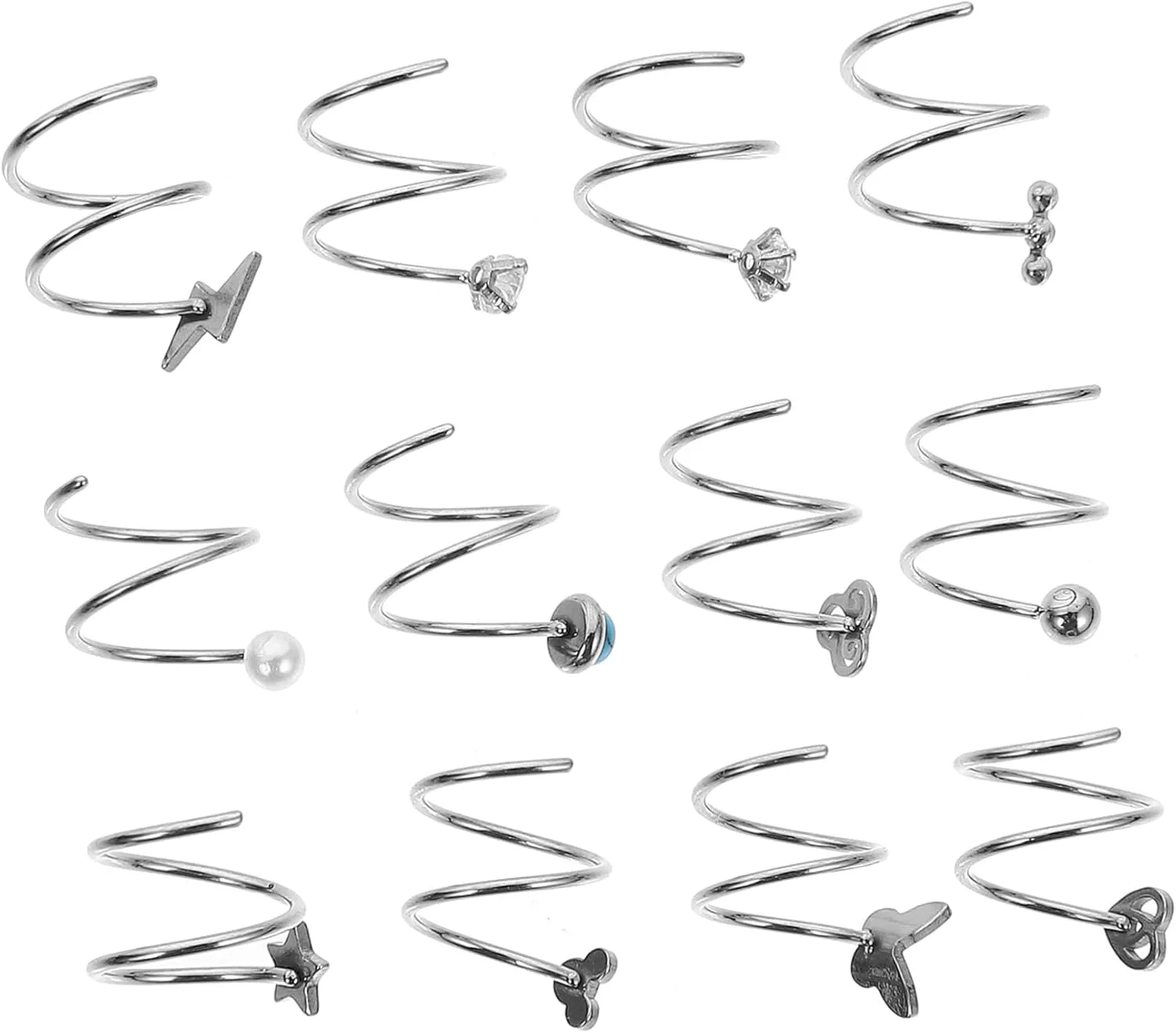 12pcs Double Hoop Nose Nose Hoops Lightweight Smooth Adornments for Parties Everyday Wear Easy to Put Comfortable