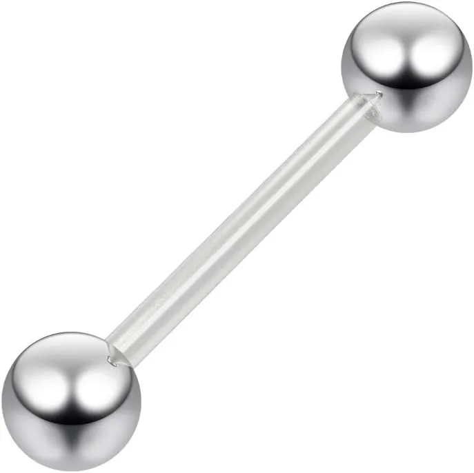 14g Bioflex Tongue Ring Bioplast Bendable Flexible 316LVM Surgical Steel Ball Body Piercing Jewelry