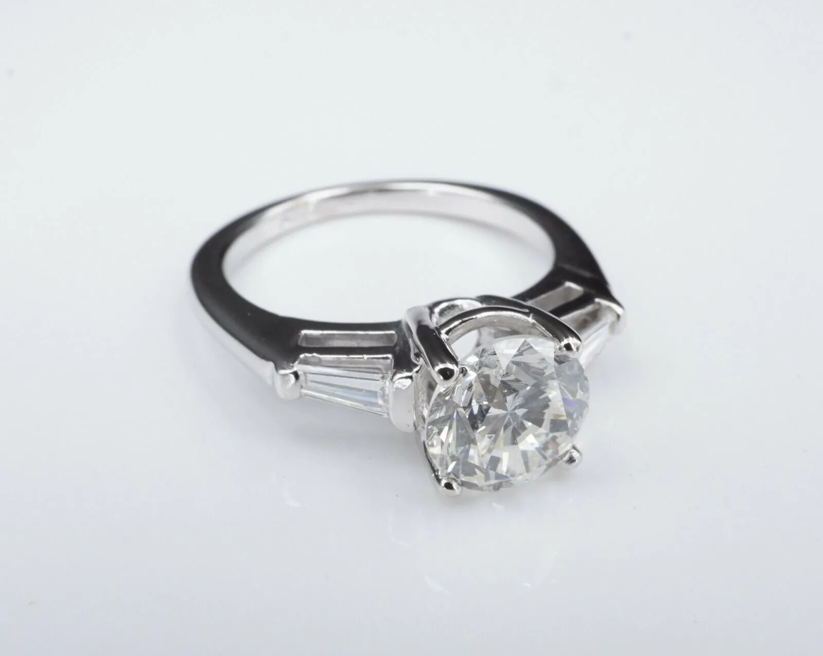 14k Diamond Engagement Ring White Gold 3 Stone 2.5 ct Bridal Set Size 6.75 CO843
