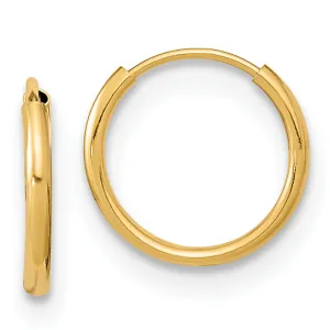14K Gold Endless Hoop Earrings with Polished Finish Lightweight & Nickel Free