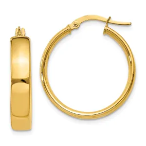 14K Gold Large Hoop Earrings with Polished Finish for Women