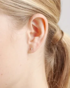 14K Gold Petite Oval Diamond Studs