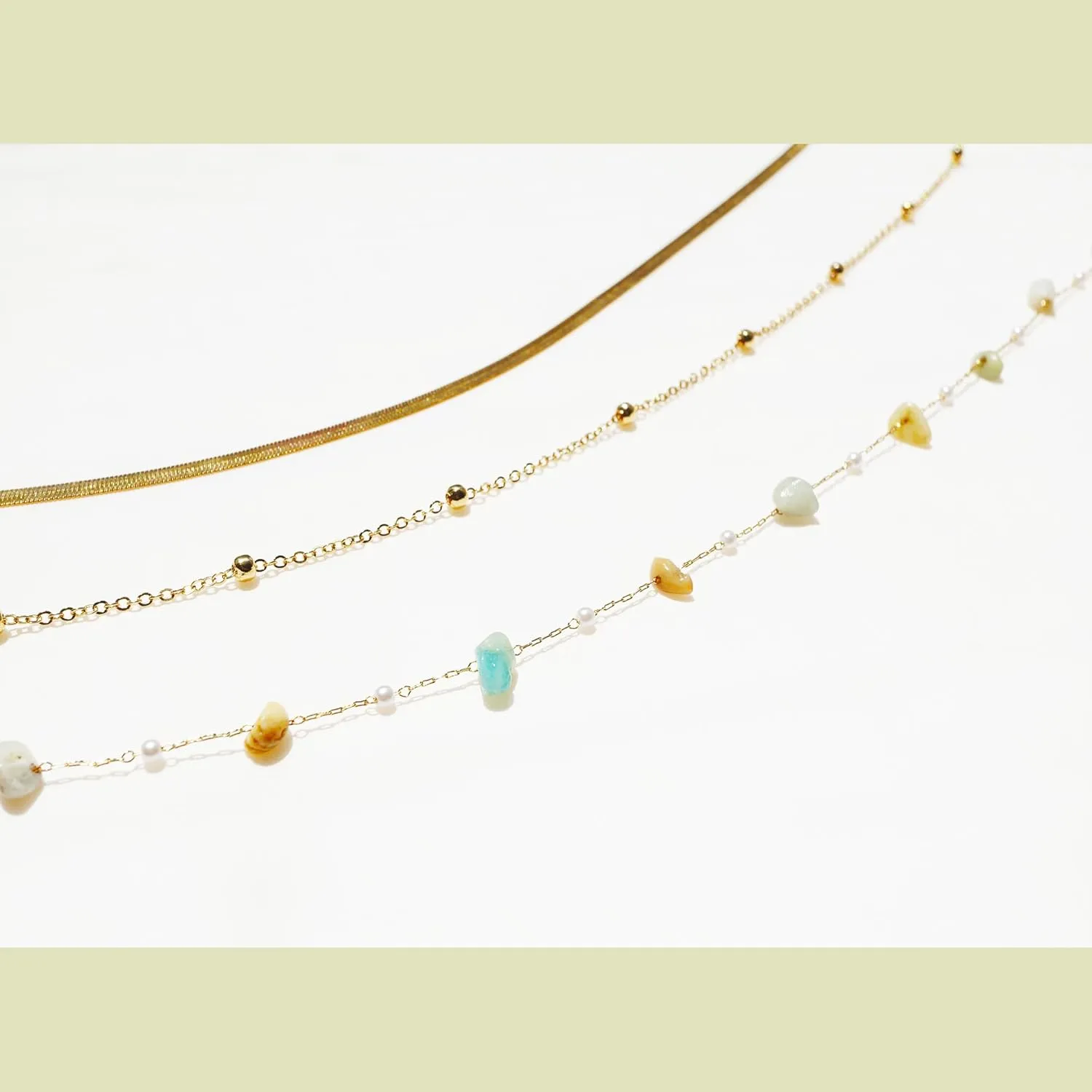 14K Gold Plated Body Chains| Layered Waist Chain with Satellite Beads Natural stone| Adjustable Belly Belt Chains Bikini|Body Jewelry for Women Teen Girls