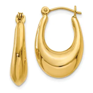 14K Gold Polished Hollow Hoop Earrings for Women by Sophia Jewelers