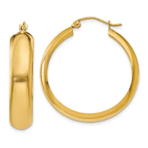 14K Gold Polished Hoop Earrings for Women by Sophia Jewelers