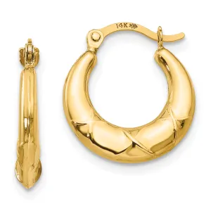 14K Gold Polished Nickel-Free Women's Hoop Earrings by Sophia Jewelers