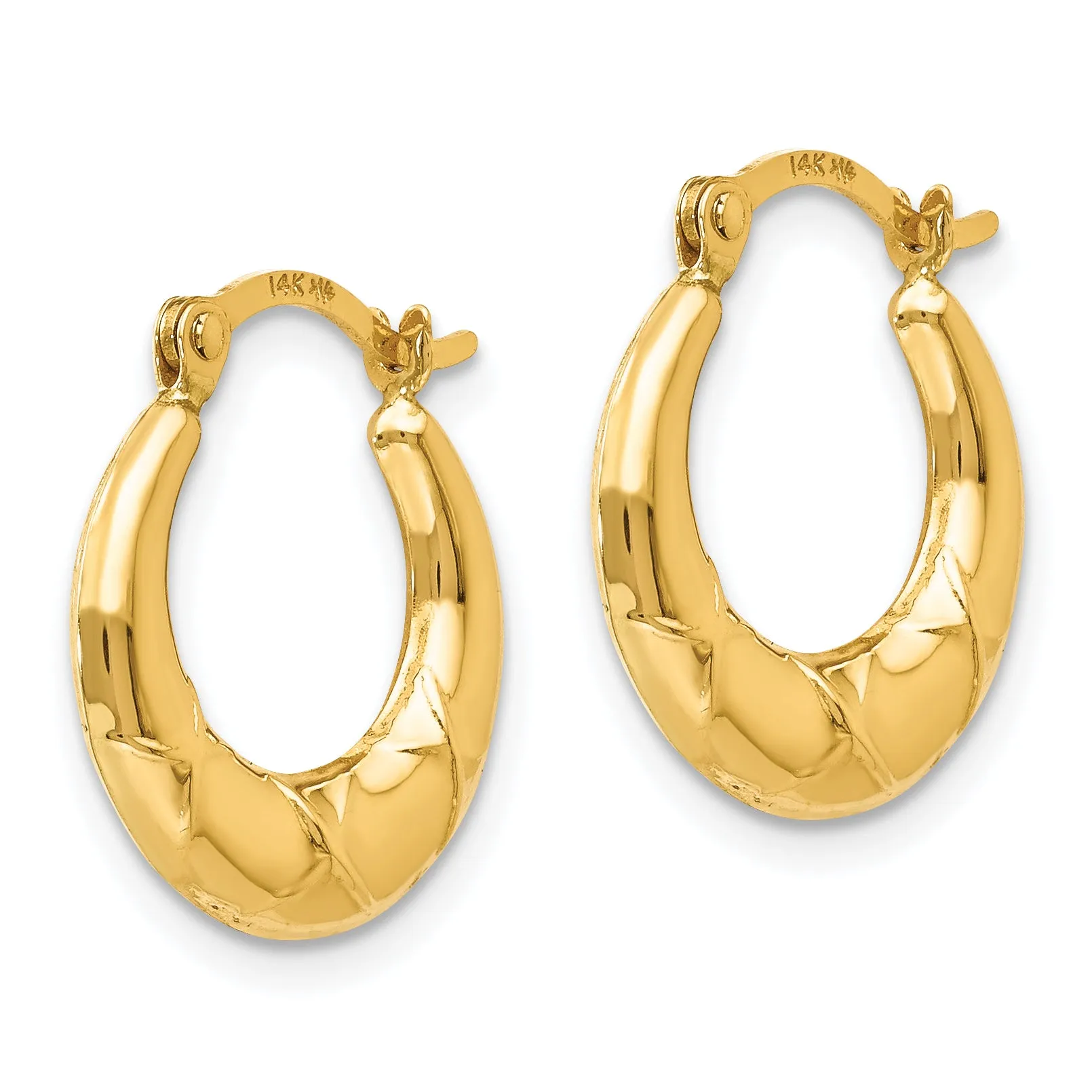 14K Gold Polished Nickel-Free Women's Hoop Earrings by Sophia Jewelers