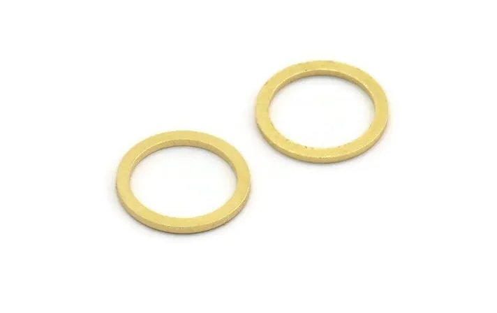 15mm Circle Connectors - 24 Raw Brass Circle Connectors (15x1.5x1mm) A6092