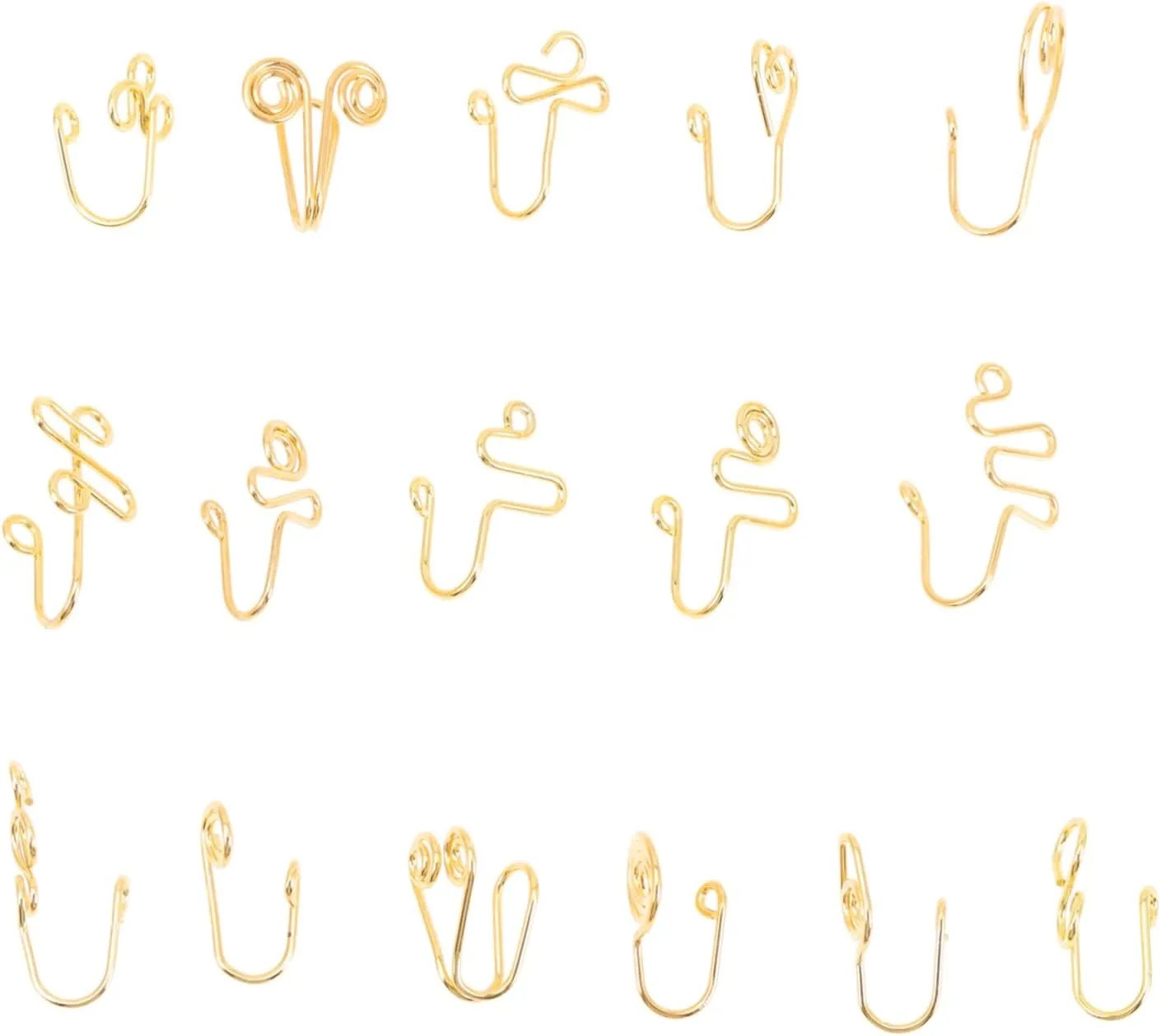 16Pcs Clip Fake Nose Rings for Women Nose Jewelry Set for Parties Dances and Special Occasions