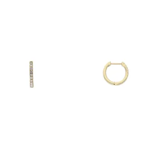 18ct Yellow Gold Diamond Horseshoe Hoop Earrings