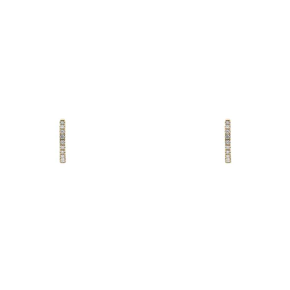 18ct Yellow Gold Diamond Horseshoe Hoop Earrings