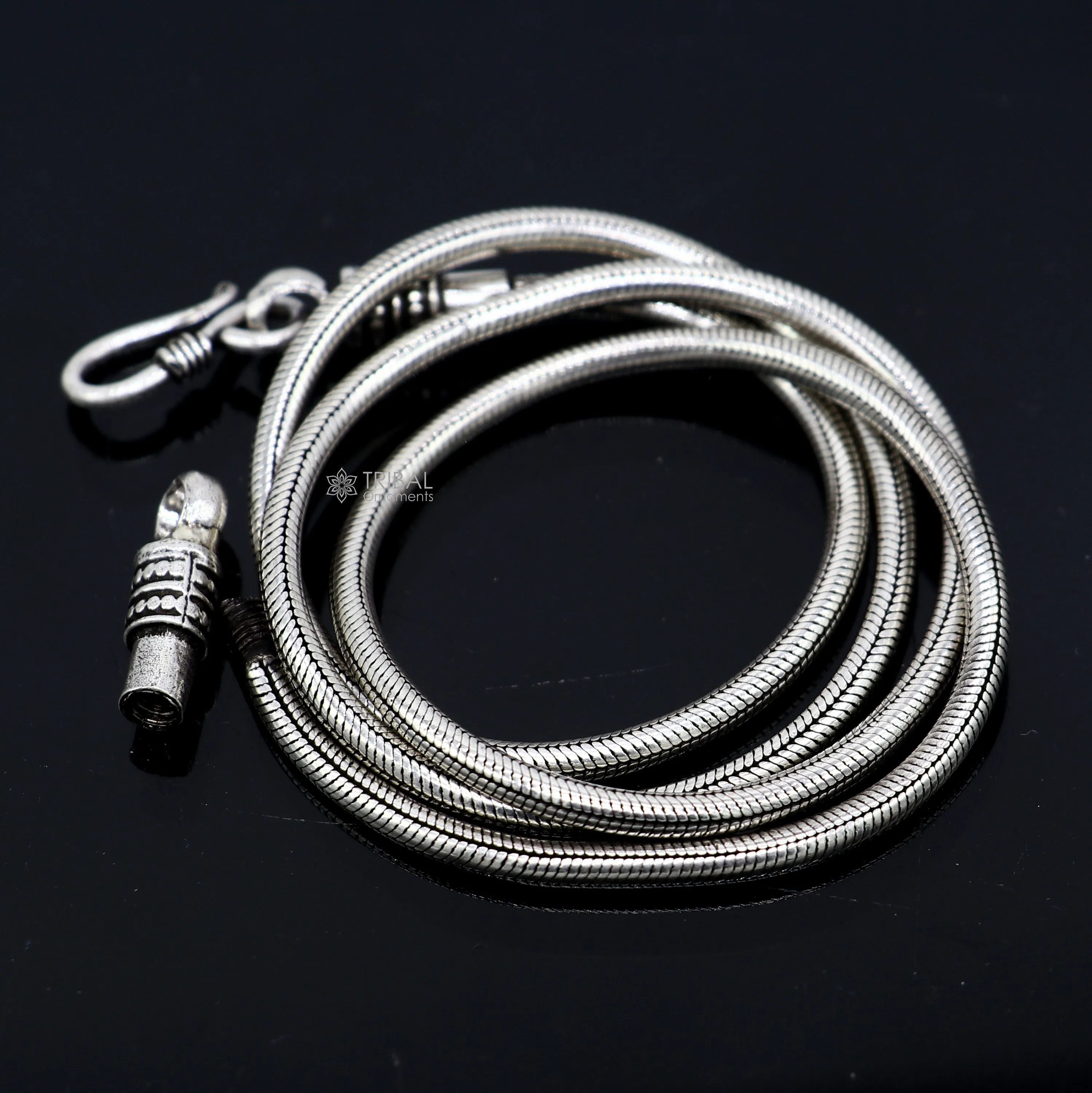 18" to 26" long 3mm screw chain 925 sterling silver handmade snake chain pendant chain, necklace chain, oxidized silver trendy style CH585