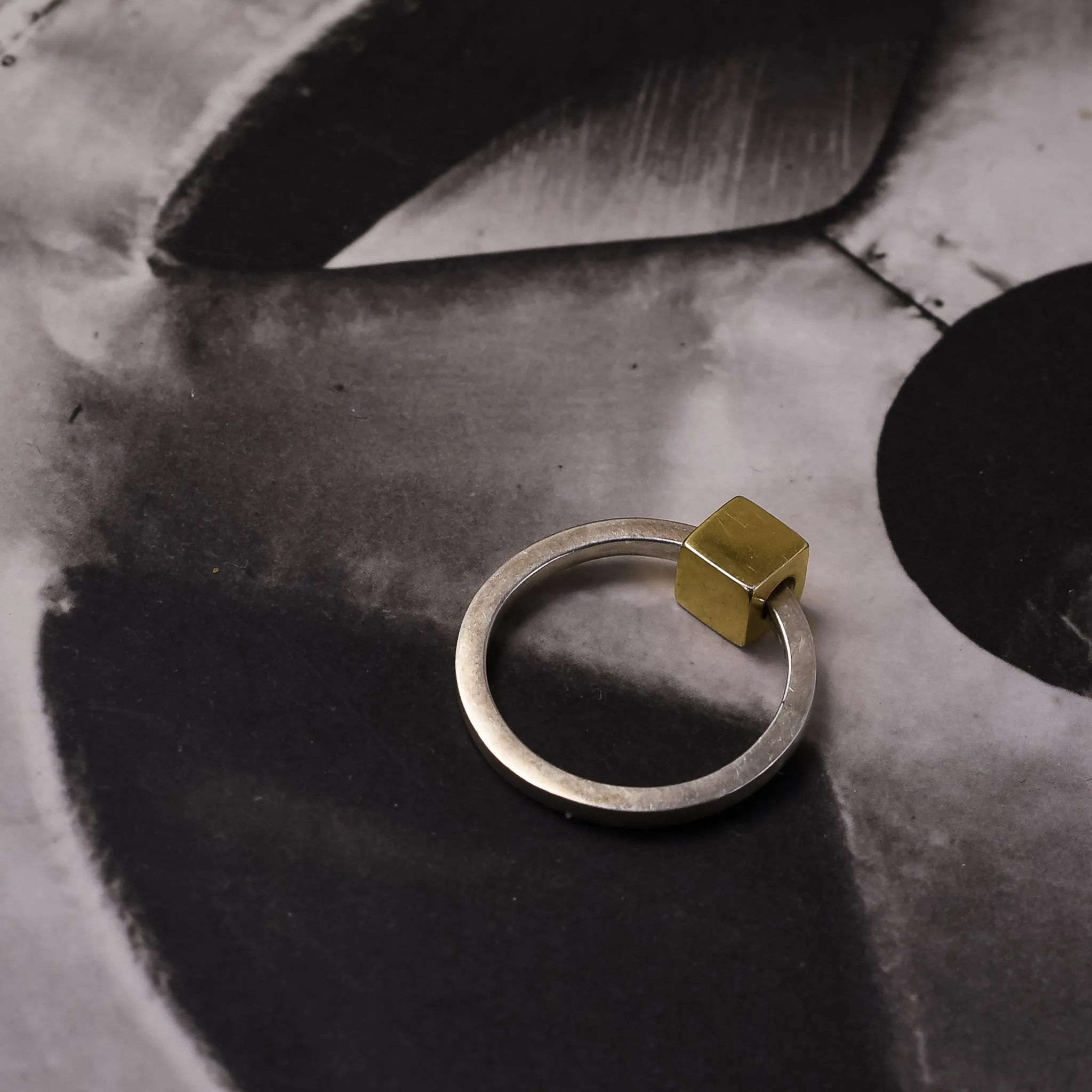1980s Post-Modern Cube Ring