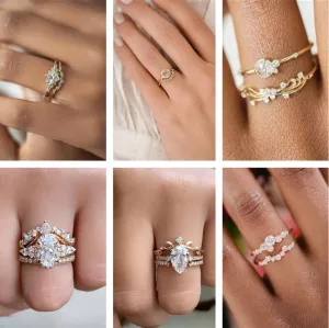 2-piece Boho Classic Zircon Ring Set