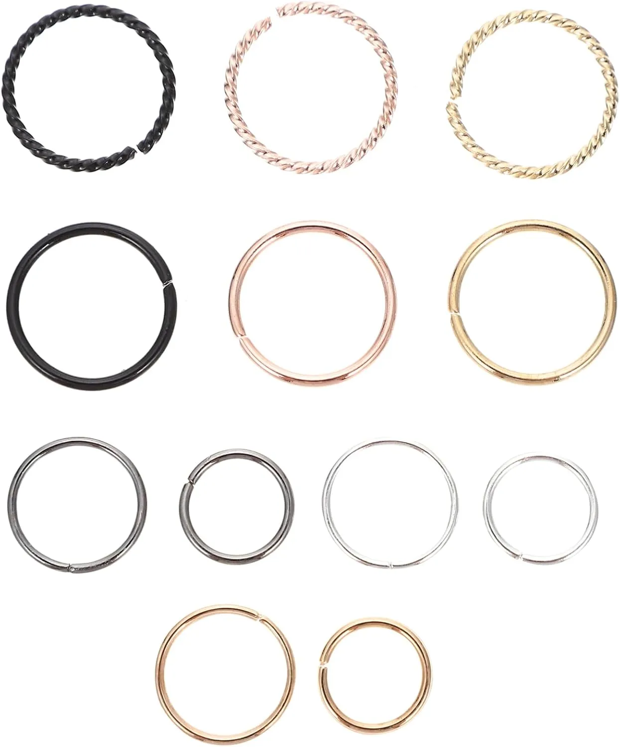 2 Sets Nose Rings Hoops Decorative Nose Jewelry for Piercing Non Piercing Resistant Unique Fashion Lovers for Parties Gatherings