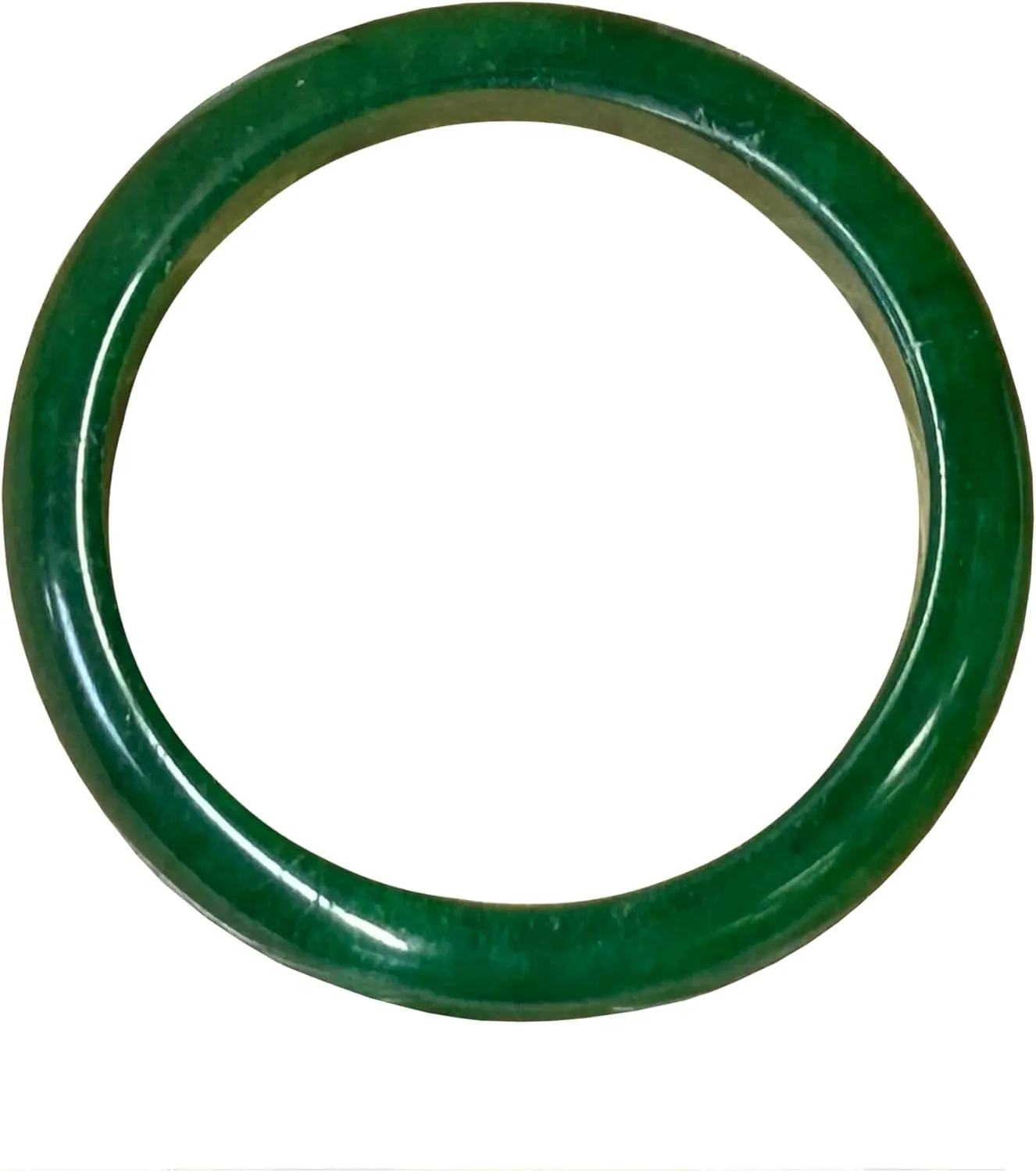 2.25" Chinese Natural Mixed Dark Green Jade Stone Bracelet Bangle Aws4040