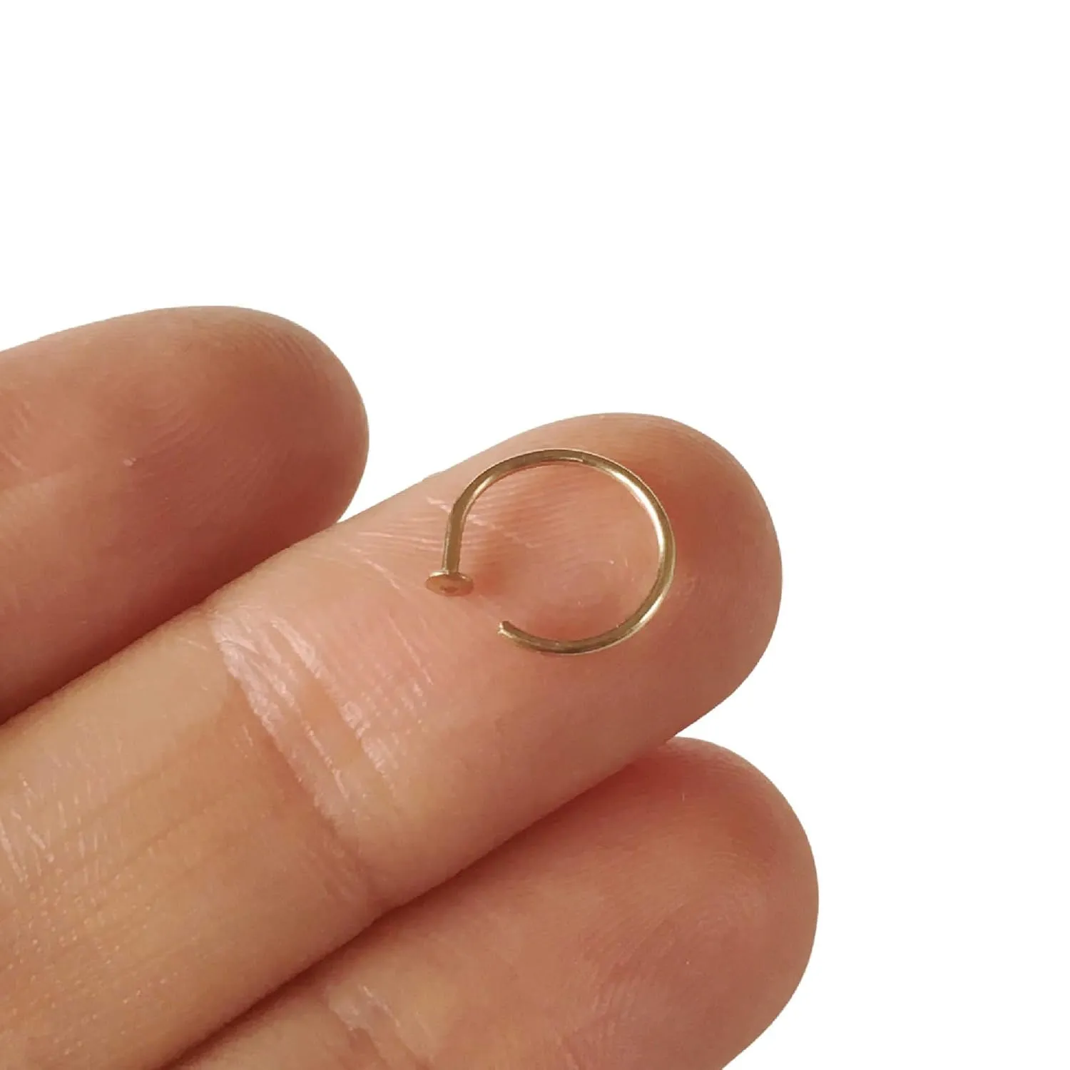 22g 6mm - 7mm 14k Gold Filled Adjustable Hoop Nose Ring - 22 Gauge 6-7MM (22g 6mm - 7mm, 14k Gold Filled)