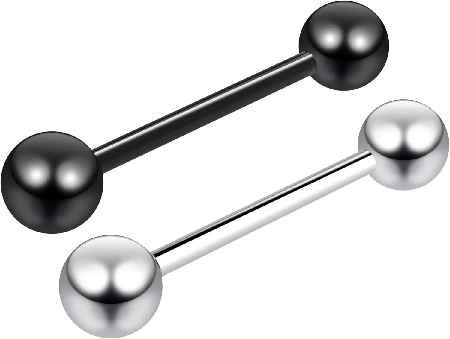 2pc 14g Black Gold 16mm Surgical Steel Tongue Bars Ear Tounge Nipple Barbell Ring Piercing Jewelry (choose Color)