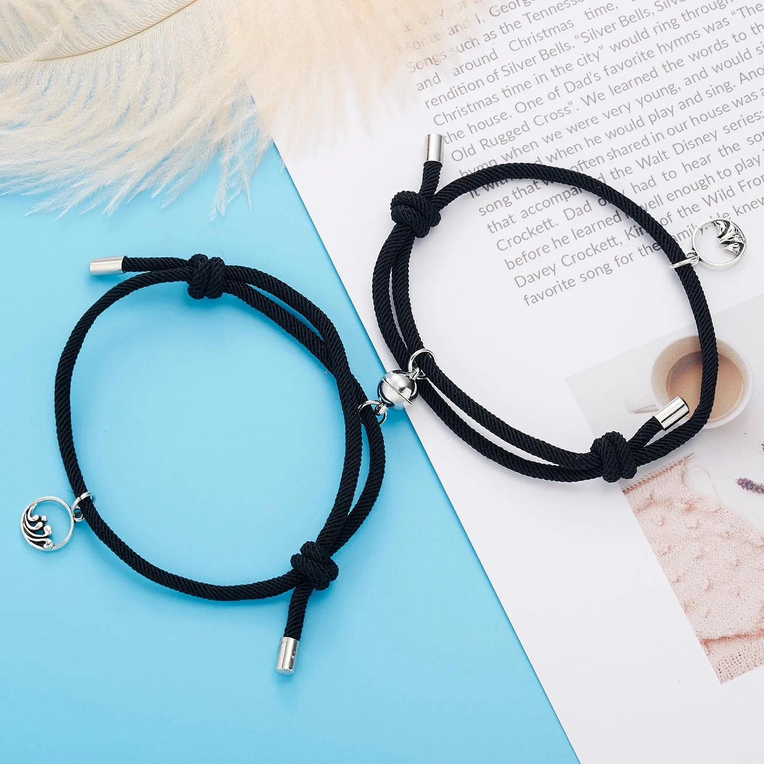 2Pcs Magnetic Heart Couple Necklace For Women Valentine&#39;s Day Sweater Chain For Best Friend Lovers Wedding Party Gift Jewelry