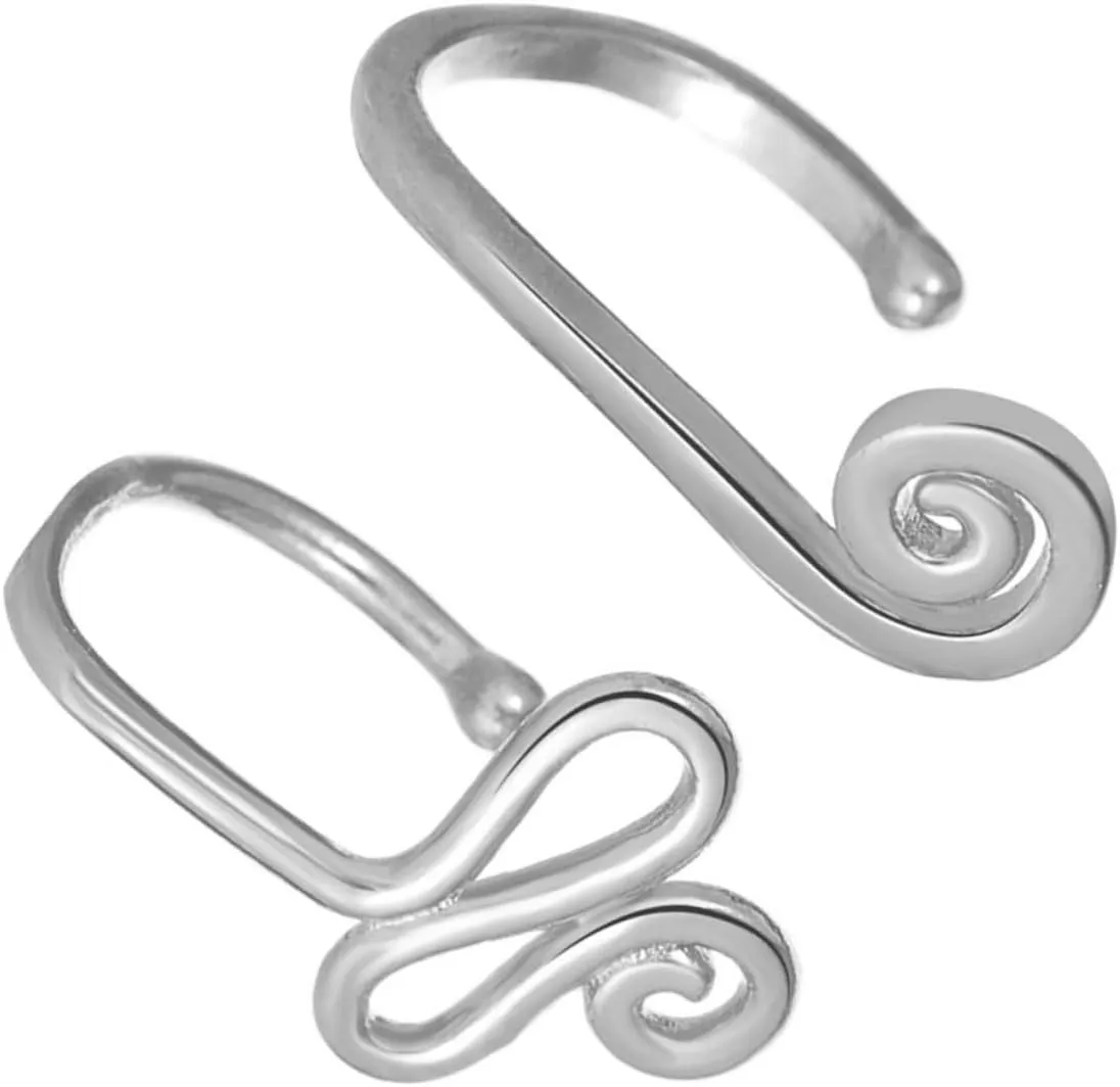 2pcs Snail Snake Shape Nose Rings Dangle Jewelry Fake Piercing Nose Ring for Women