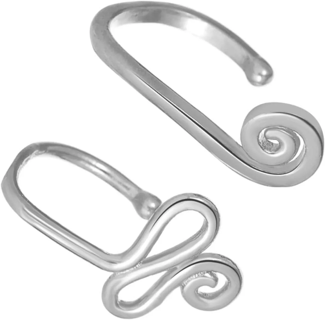 2pcs U-shape Metal Nose Rings Snail/snake Design Alloy Fake Nose Jewelry Fashion Party Accessory