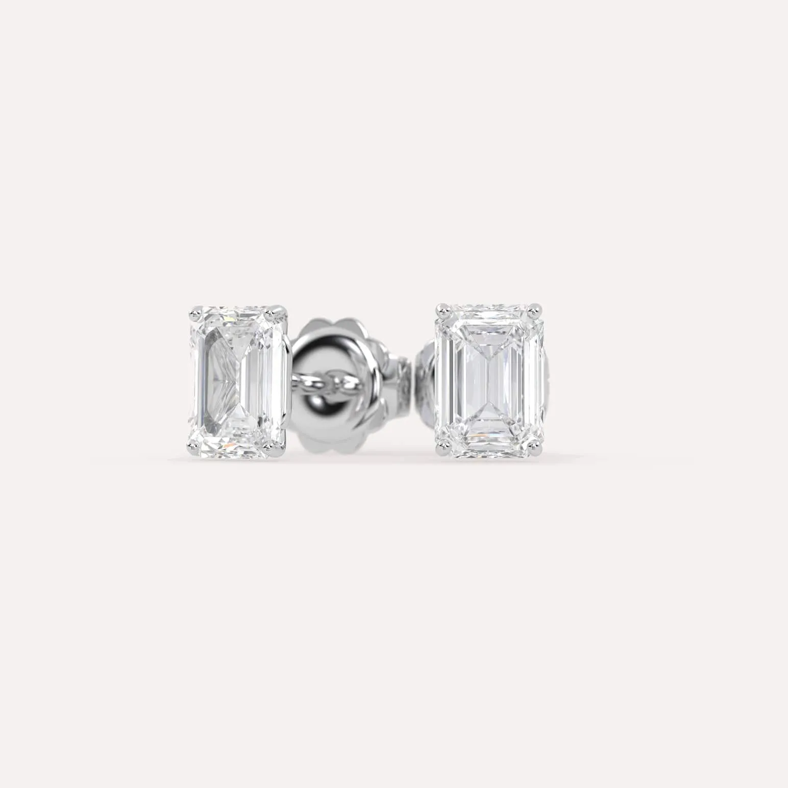 3 carat Emerald Diamond Stud Earrings