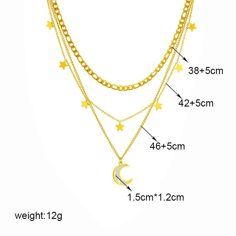 316L Stainless Steel Heart Pearl Eye Butterfly Pendant Necklace For Women