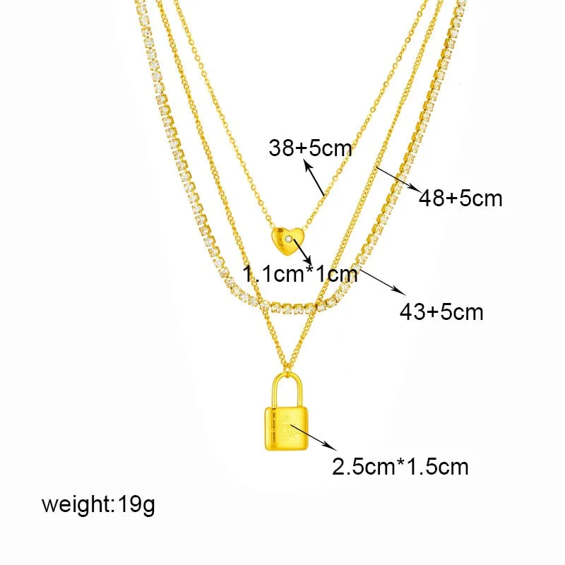 316L Stainless Steel Heart Pearl Eye Butterfly Pendant Necklace For Women