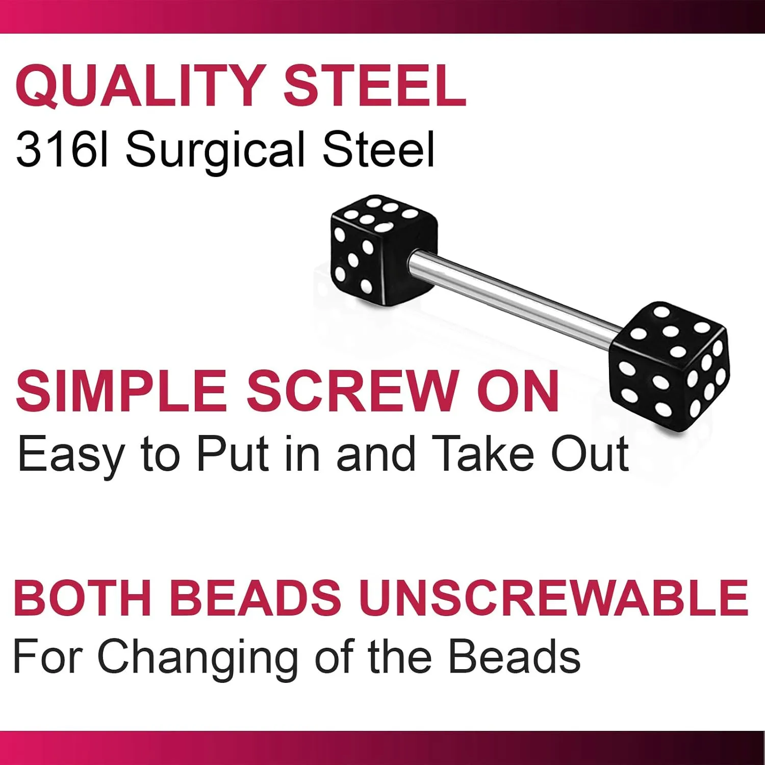 3Pcs 14g 14 gauge 1.6mm 14mm steel tongue ring straight barbell tounge bar set Body piercing Jewelry