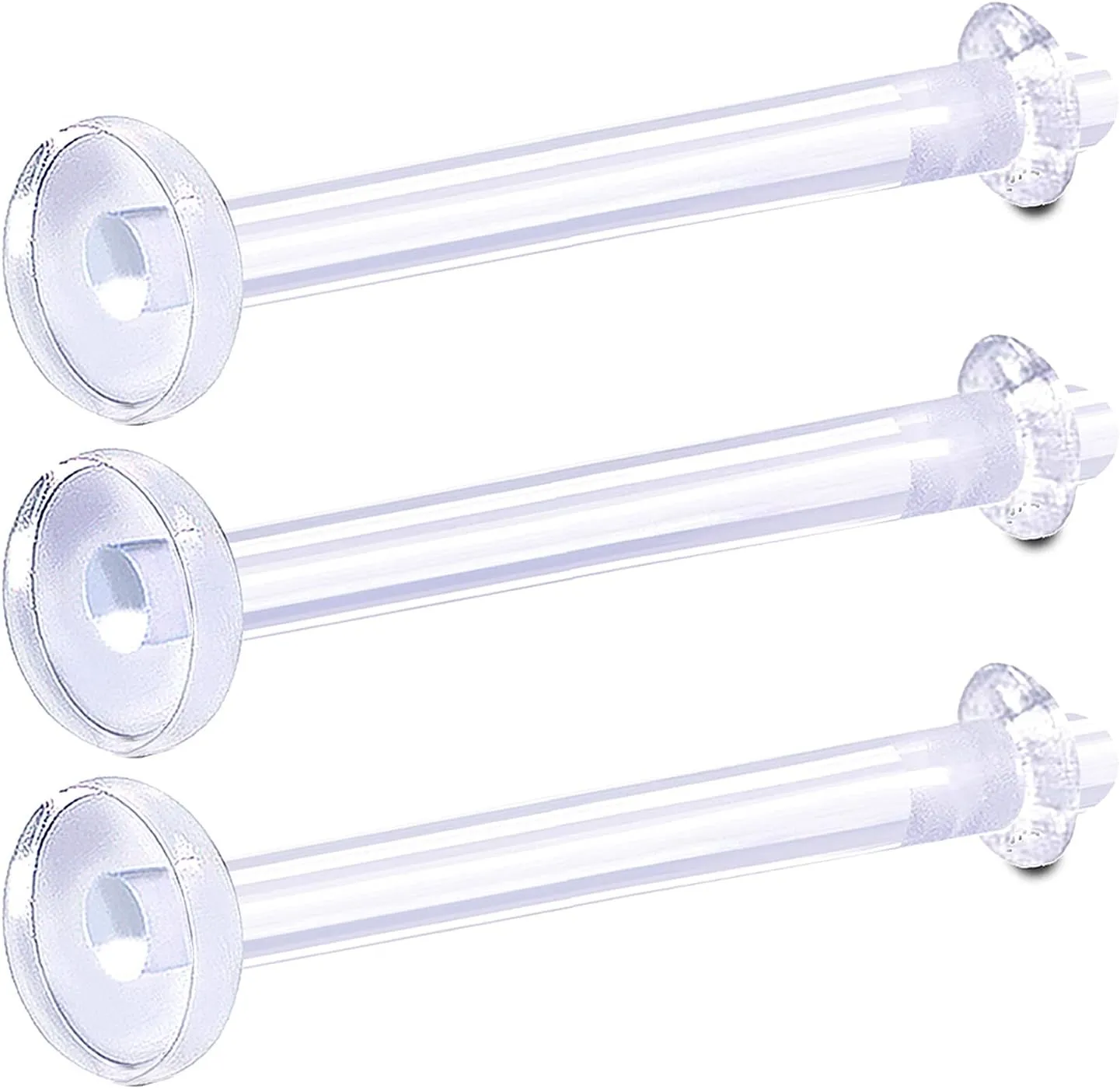3pcs 14g 9/16 Tongue Rings Bar Jewelry Gauge Bars Retainer Flexible Clear Acrylic Bioflex Silicone O rings Invisible Jewelry
