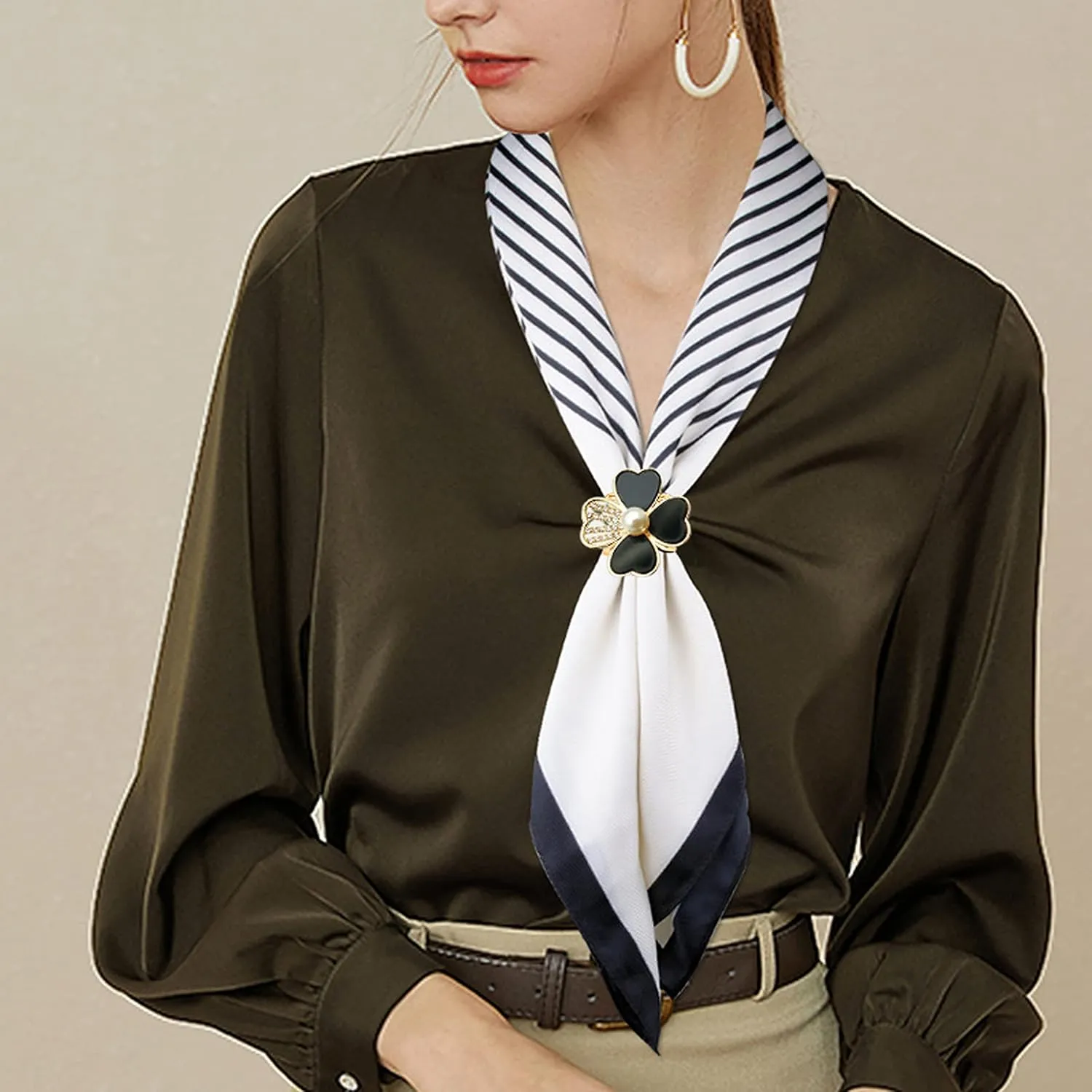 3pcs Fashion Scarf Ring Clip 3 Rings Silk Scarves Clip For Women Shawl Clip Buckle Gold Smooth Scarf Brooches Buckle
