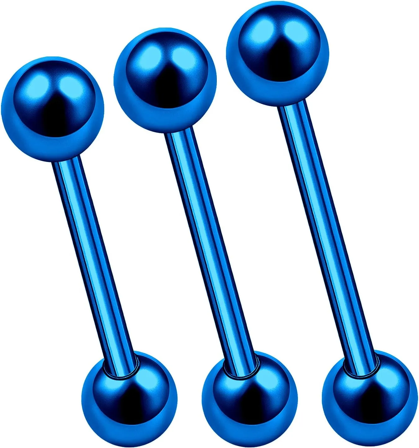 3Pcs Titanium G23 14g tongue rings for guys Piercing Jewelry 5mm Ball More Choices