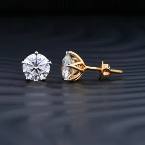 4ct Round Diamond Studs