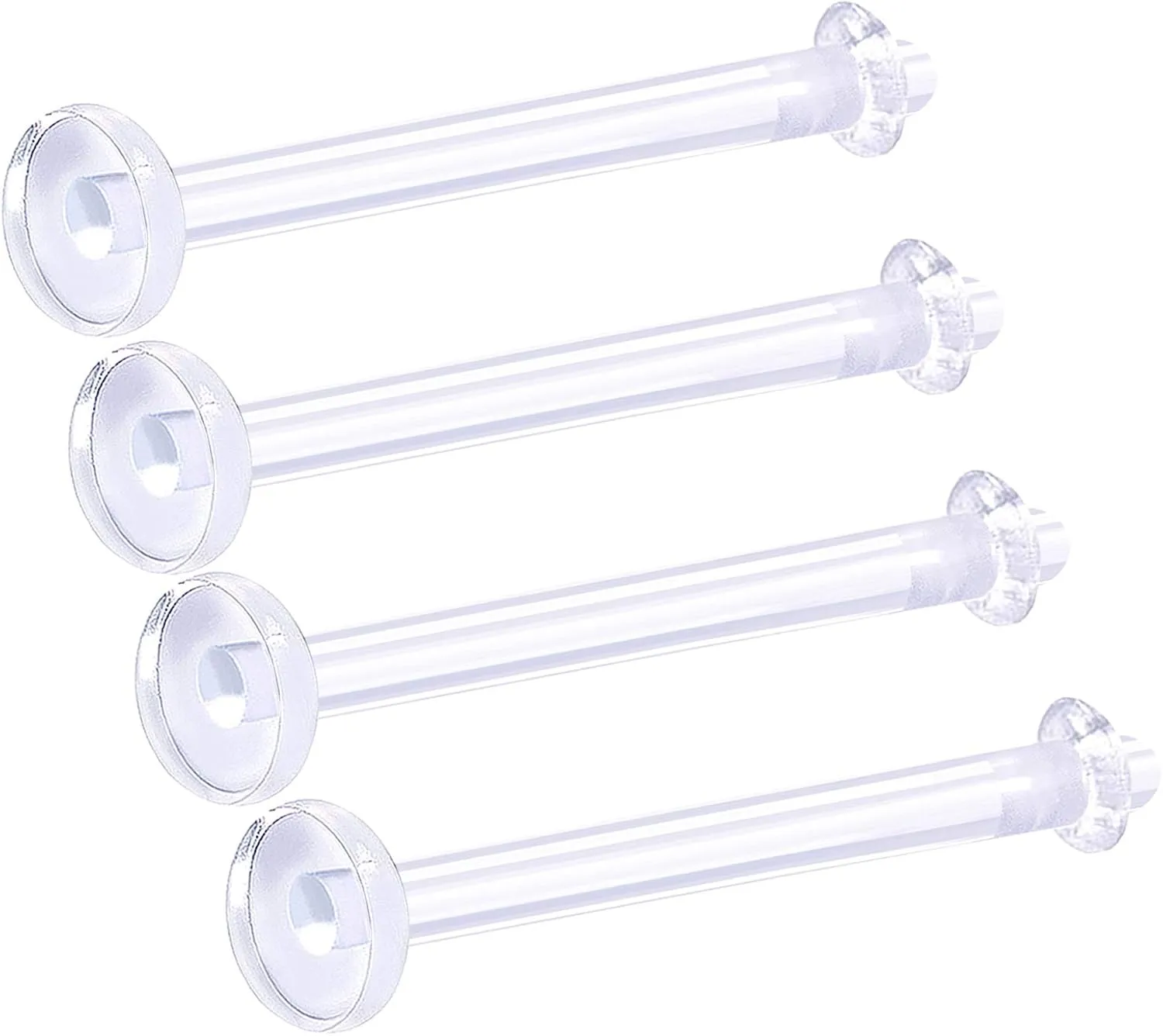 4Pcs Retainer Flexible Acrylic Clear 14 gauge 5/8 16mm Barbell Tongue Rings Piercing Jewelry Nipple Silicon O-ring M3228