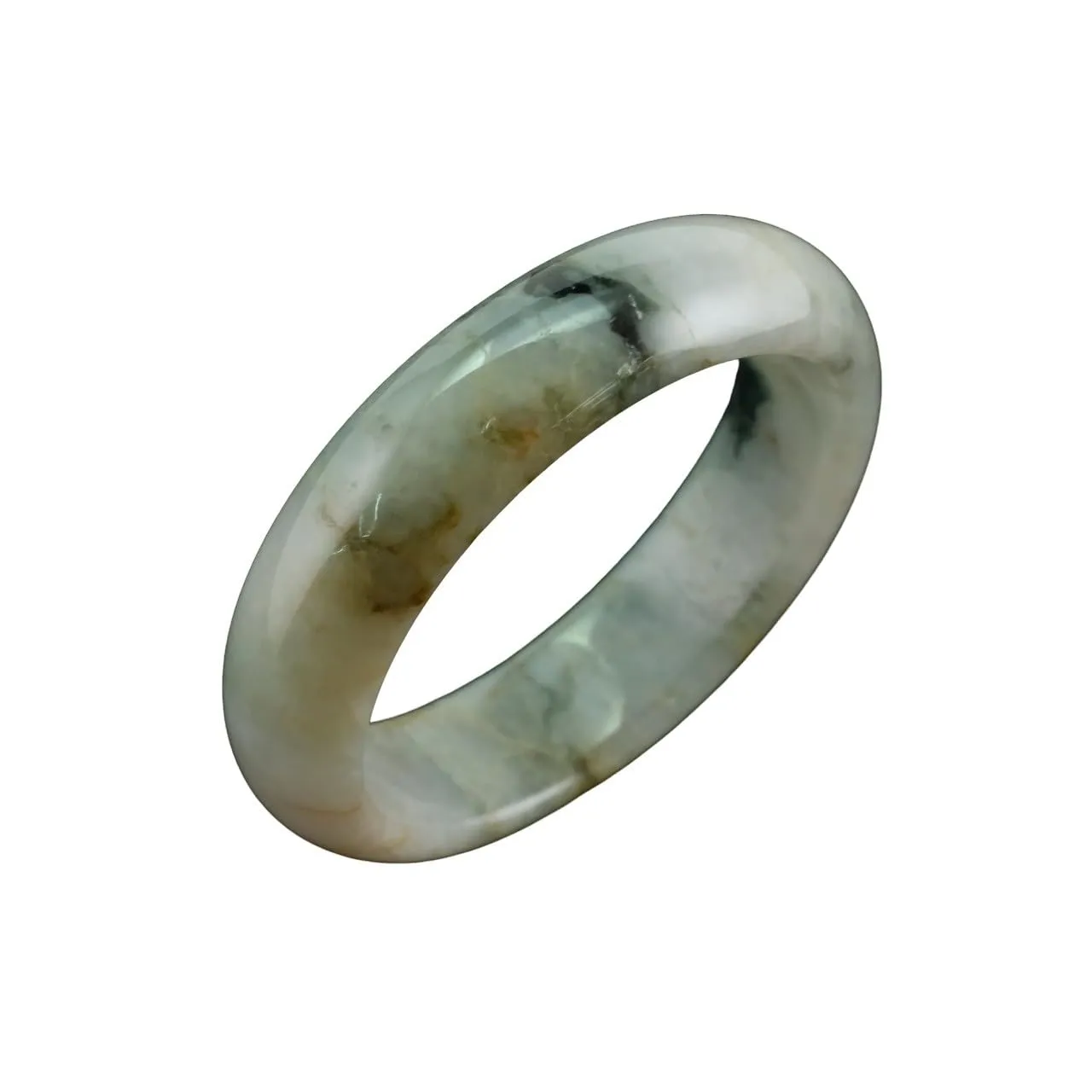 51mm Icy Multi Color Certified Genuine Burma Jadeite Jade Bangle Bracelet