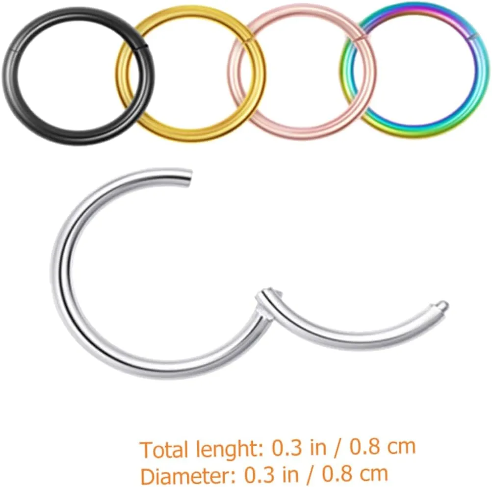 5pcs Closed Nose Ring Nose Rings Nose Hoops Nose Piercing Jewelry Fake Nose Ring Nose Jewelry Body