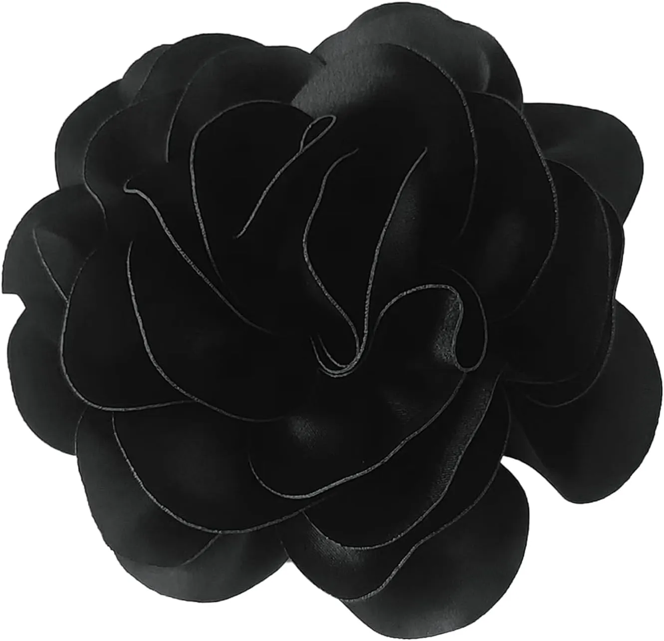 7.5in Dainty Satin Fabric Rose Flower Brooch, Camellia Flower Brooches and Pins Extra Large Fabric Flower Brooch Pins for Women Wedding Party Dance Dress Clothes Accessories