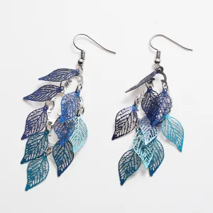 8Seasons Fashion Vintage Drop Earrings Leaf Colorful Feather Pendant Tassel For Women Earrings Accessories Jewelry 2021 Trend