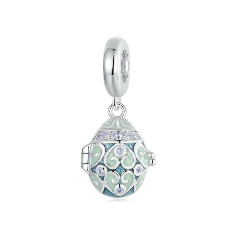 925 Sterling Silver Easter Egg Diy Pendant