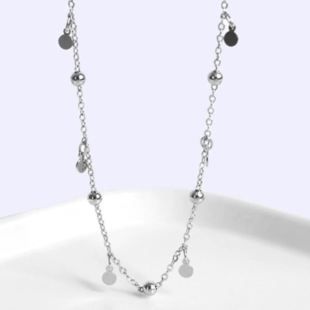 925 Sterling Silver Necklace Wafer Necklace For Women Elegant