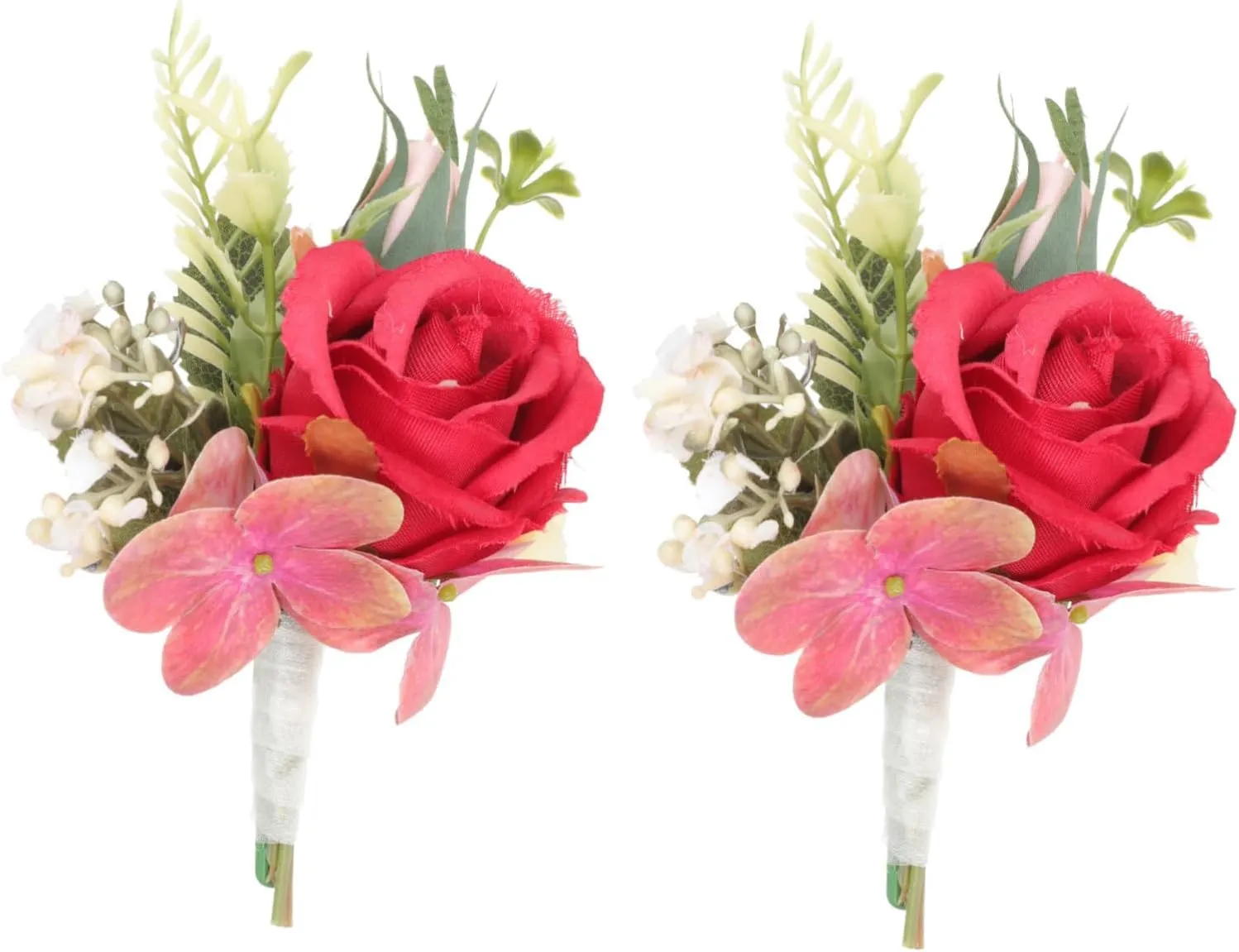 ABOOFAN Skin-Friendly Wedding Corsage 2pcs Artificial Flower Corsages Men's Brooches for Gothic Wedding Decor